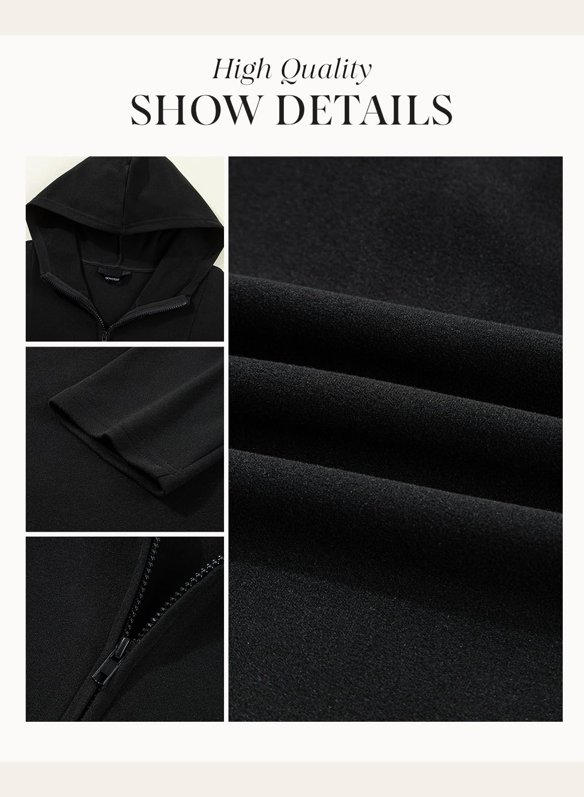 Dokotoo Hoodies for Women Long Sleeve Heatvault Fleece Half Zip Up Hoodie V Neck Solid Color Pullover Oversized Sweatshirt Hooded Tops Casual Comfy Fall Fashion Outfits Clothes 2025 Black Small