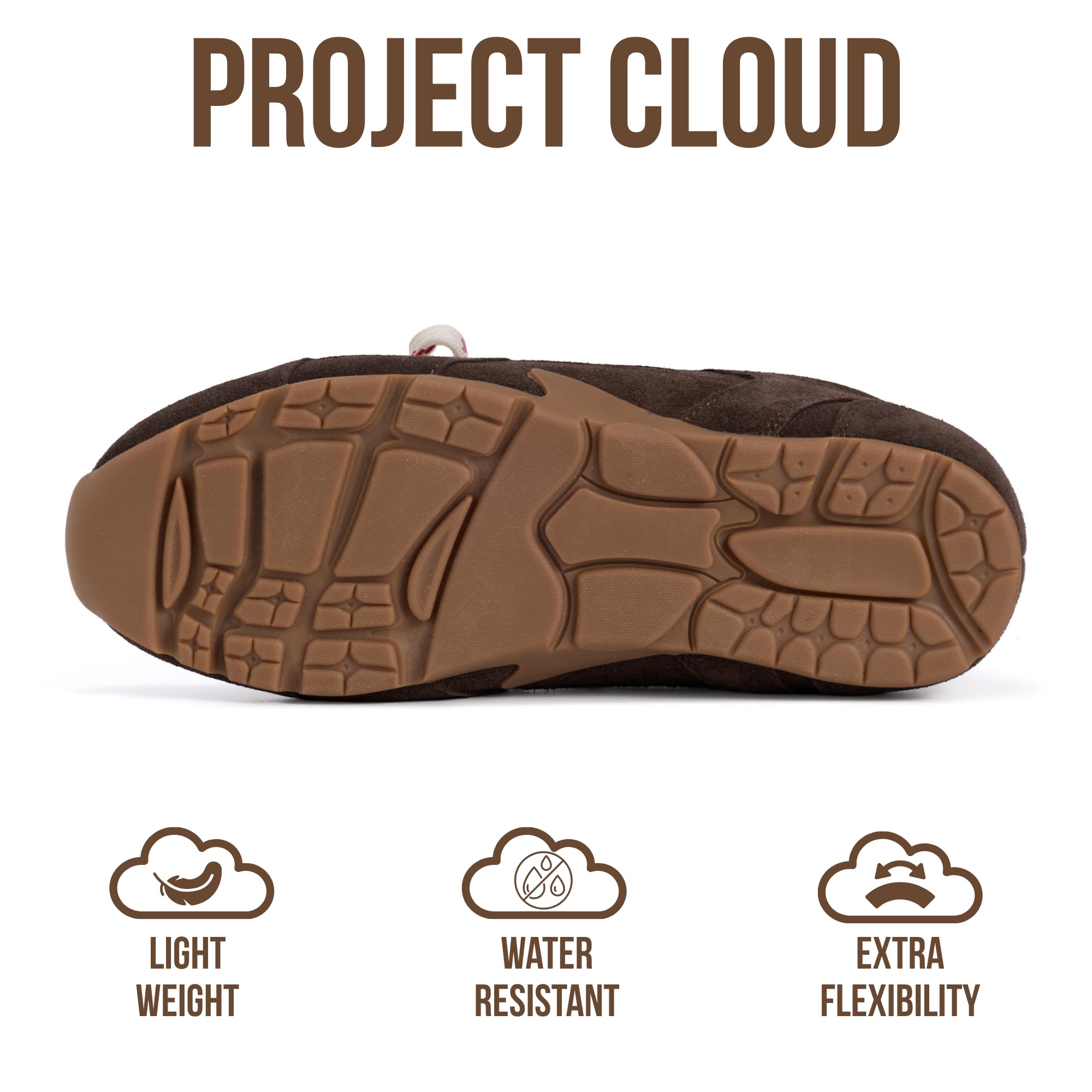 Project Cloud Leather Barefoot Shoes Women – Memory Foam Lace-Up Womens Sneakers – Lightweight & Non Slip Womens Shoes Casual – All-Day Women's Fashion Sneakers for 2026 (Roma, CHOBRWNSDE,5.5M)