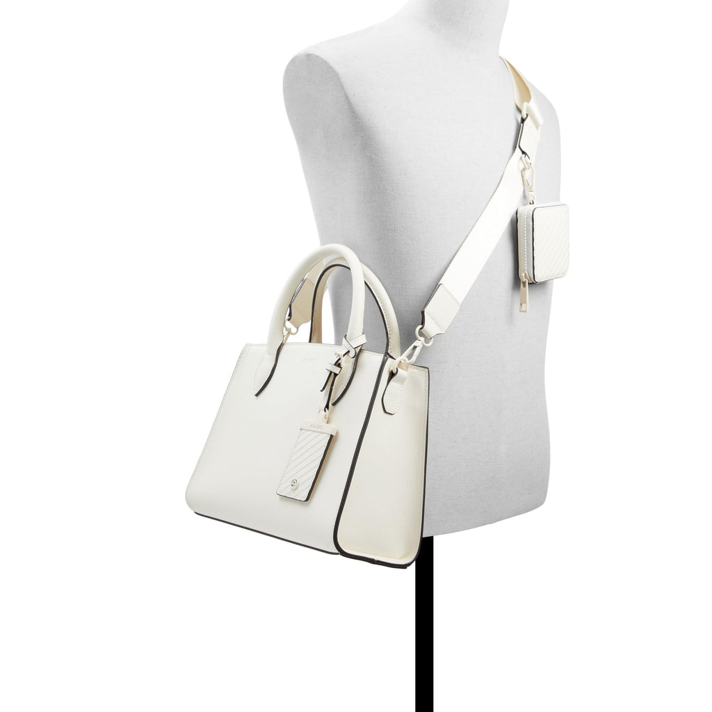 ALDO Women's Cadoanad Satchel Bag, White/Bone
