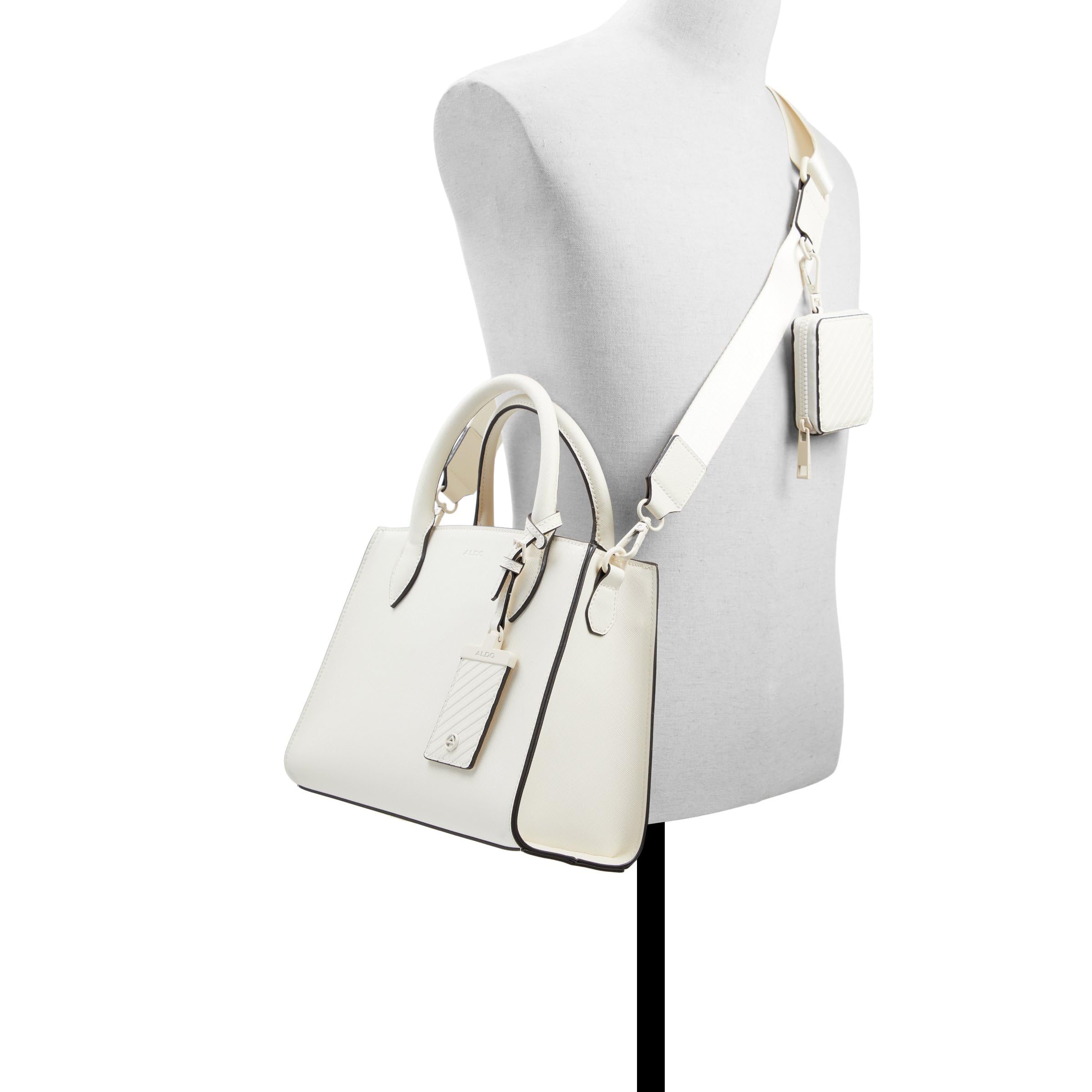 ALDO Women's Cadoanad Satchel Bag, White/Bone