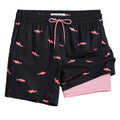 Maamgic Swim Trunks Men 2 in 1 Bathing Suit, Quick Dry Men Swimming Trunks with Zipper Pockets, 7 Inch