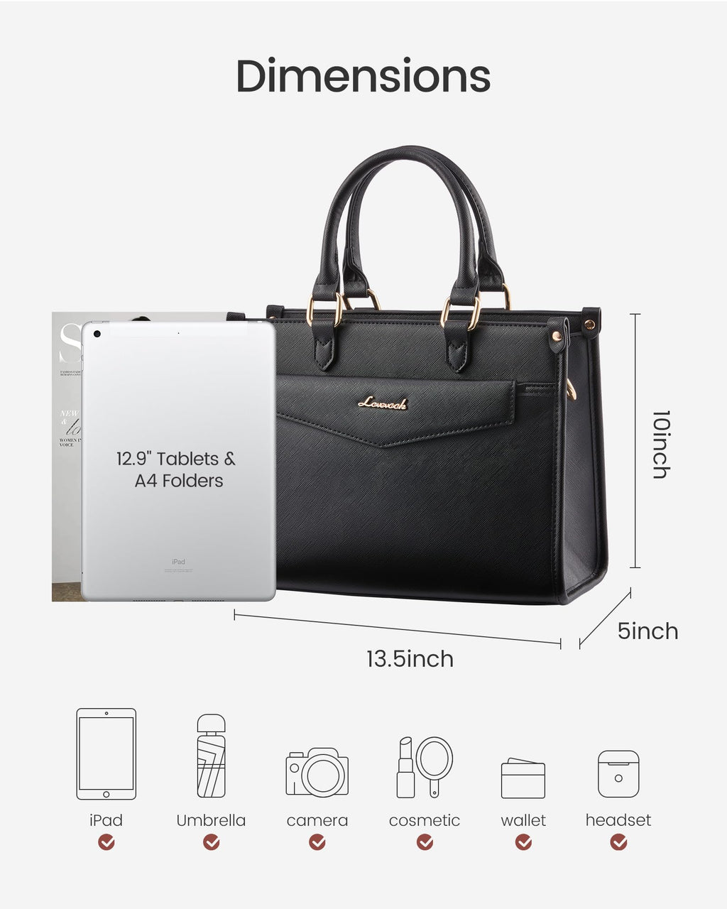 LOVEVOOK Purses and Handbags for Women, Trendy Satchel Tote Purse, PU Leather Crossbody Shoulder Bag Top Handle for Ladies
