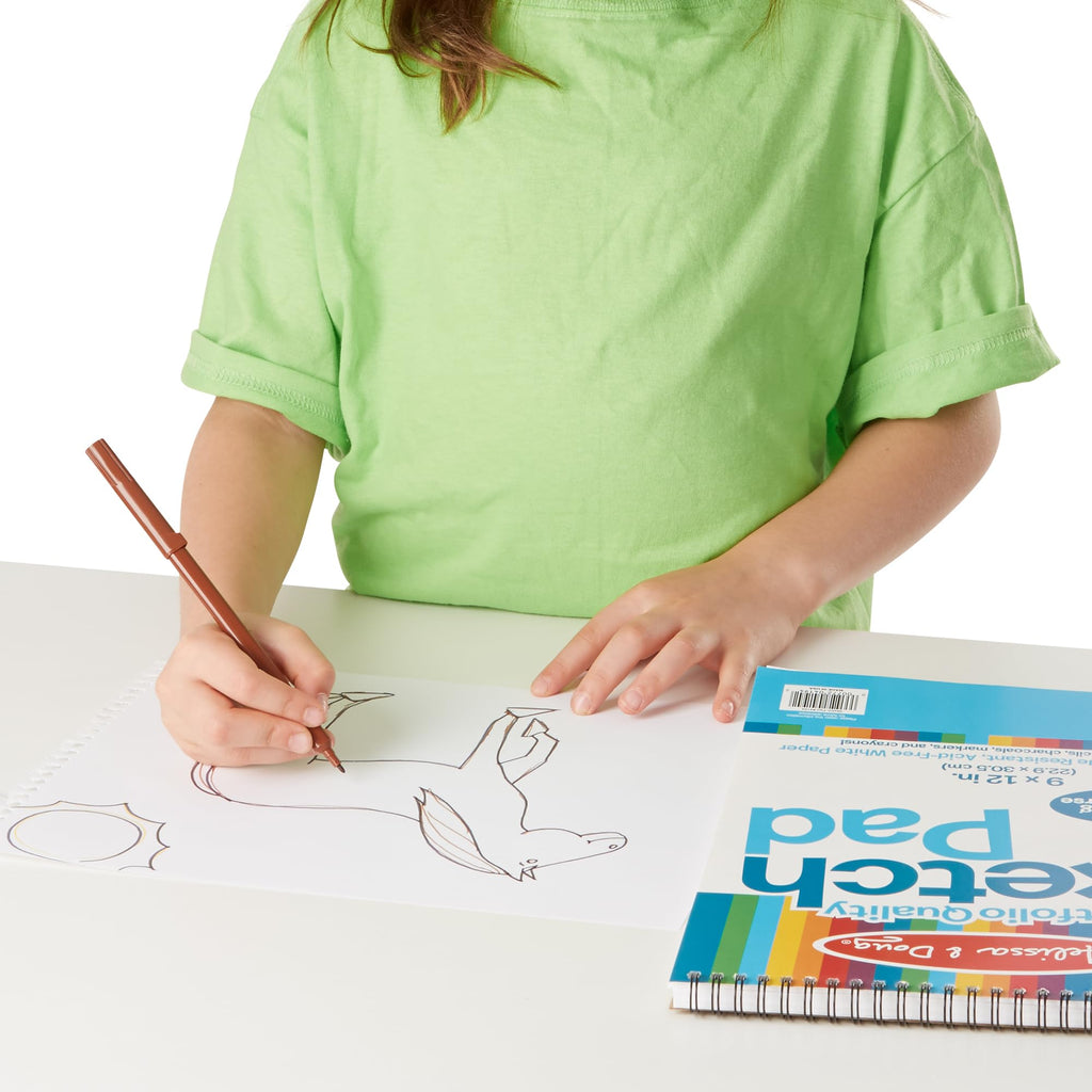 Melissa & Doug Drawing Paper, Sketch Pad, 2-Pack Bundle for Coloring, Writing or Painting (9 x 12 inches) - 50 Sheets Each, Kids Drawing Pad & Art Supplies for Kids Ages 3+ - FSC Certified