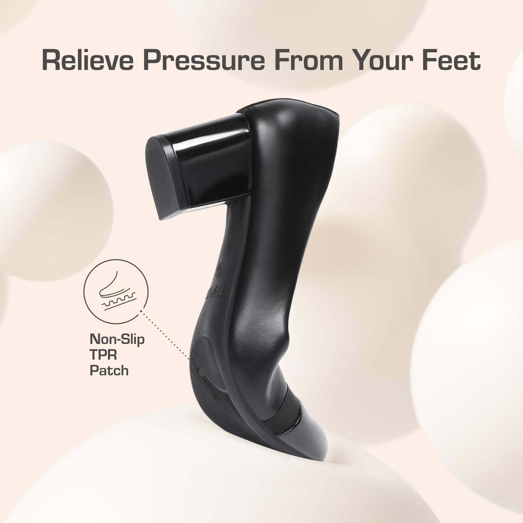 DREAM PAIRS Women's Pumps Low Chunky Block Heel Dress Shoes Closed Round Toe Comfortable Heels,Size 8W,Black-Pat,SDPU24031W-W