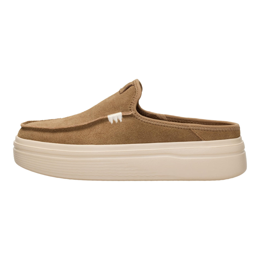 HEYDUDE Women's Austin Lift Platform Mule Light Brown Size 8 | Casual Slip-On Shoes | Lightweight, Comfortable, Stylish Everyday Footwear