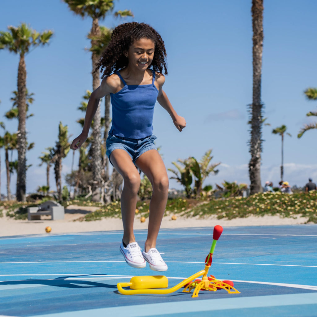Stomp Rocket Ultra Rocket Launcher for Kids, 6 Rockets - Fun Backyard & Outdoor Kids Toys Gifts for Boys & Girls - High Flying Toy Foam Blaster Set - Multi-Player Adjustable Launch Stand