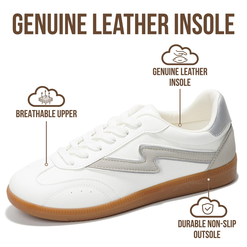 Project Cloud Fashion Sneakers for Women 2026 - Lace-Up Shoes Trendy Women Sneakers with Memory Foam Insole Women's Fashion Sneakers Non-Slip Womens Shoes (Irita, White, 8)