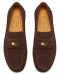 Journey West Ivy Style Suede Slip-on Penny Loafers Shoes for Women Coffee US 9