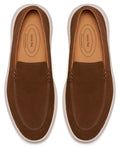 Journey West Men's Comfort Casual Slip-on Suede Leather Loafers Shoes for Men Brown US 12