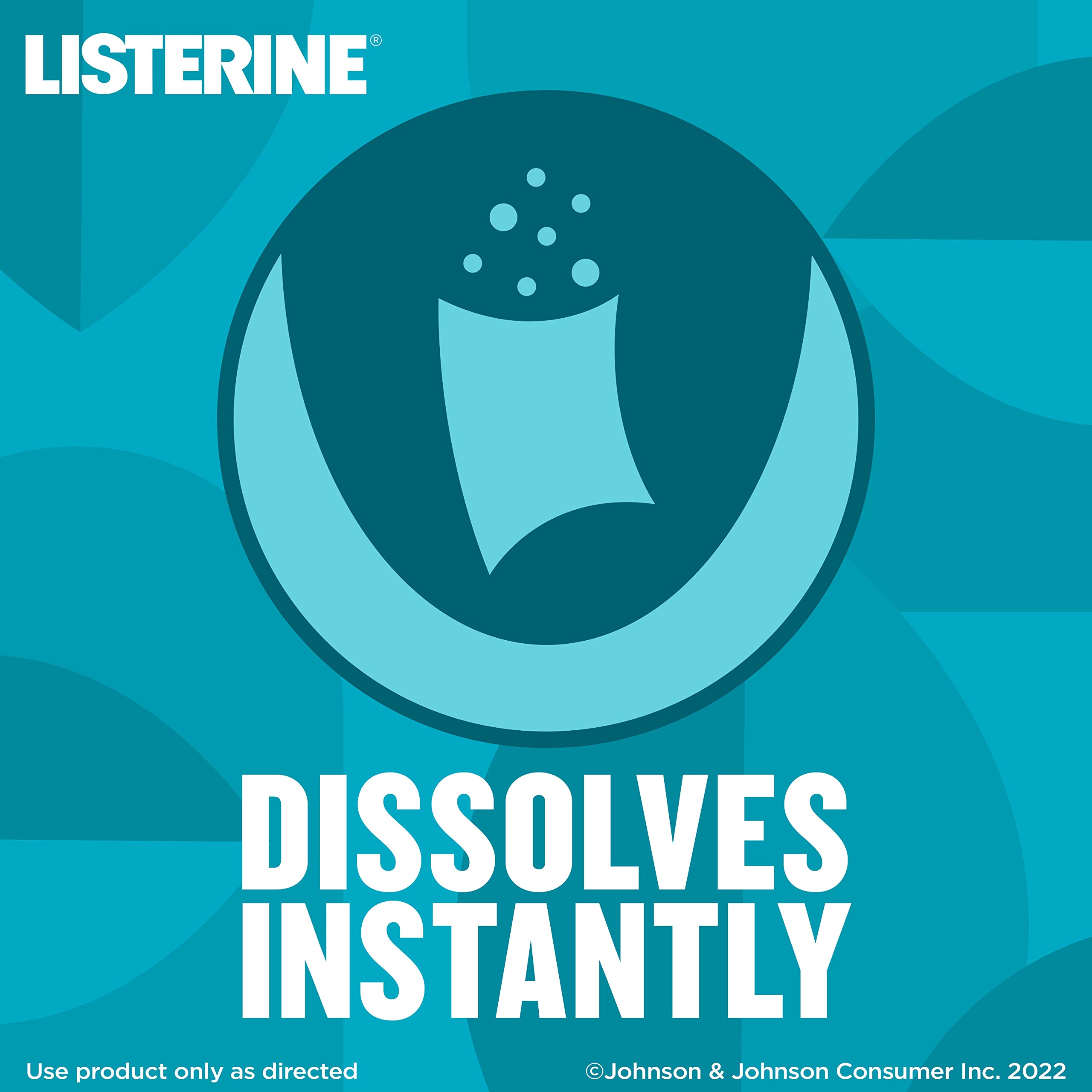 Listerine PocketPaks Cool Mint Breath Strips, Portable Pocket-Sized Oral Care Mouth Freshener, Dissolving Strips Kill 99% of Bad Breath Germs, Sugar Free, 3 x 24-Strip Packs