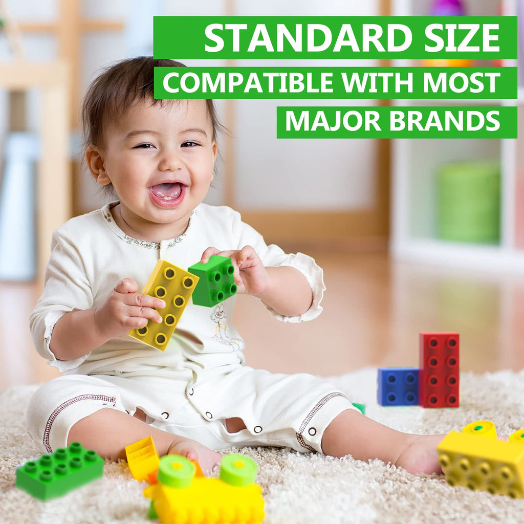 WYSWYG 100 Pcs Jumbo Building Blocks Set for Toddlers (80 Square & 20 Rectangle) | Compatible Big Construction Bricks in 5 Colors | Kids Ages 3+ STEM Toy