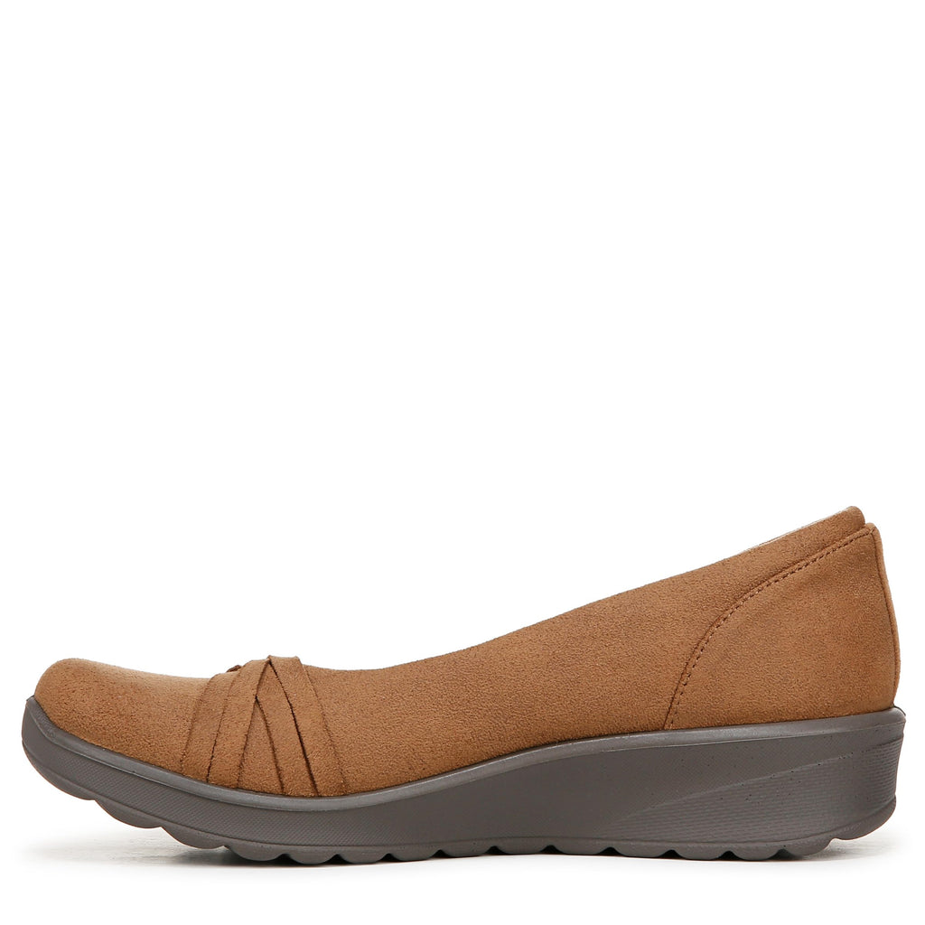 LifeStride Women's Goody Slip-On Loafer Whiskey Tan Leather Fabric 8 W