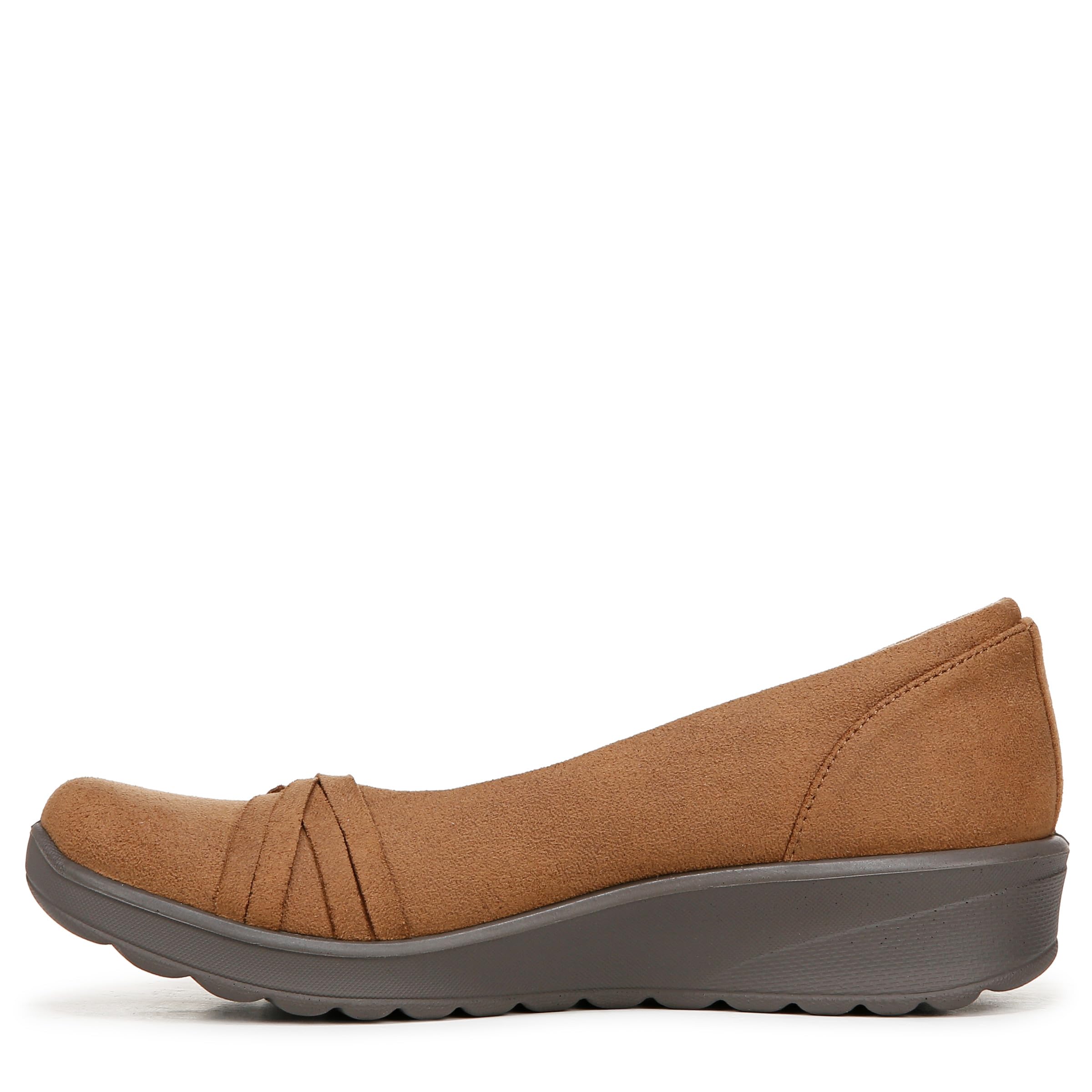LifeStride Women's Goody Slip-On Loafer Whiskey Tan Leather Fabric 8 W