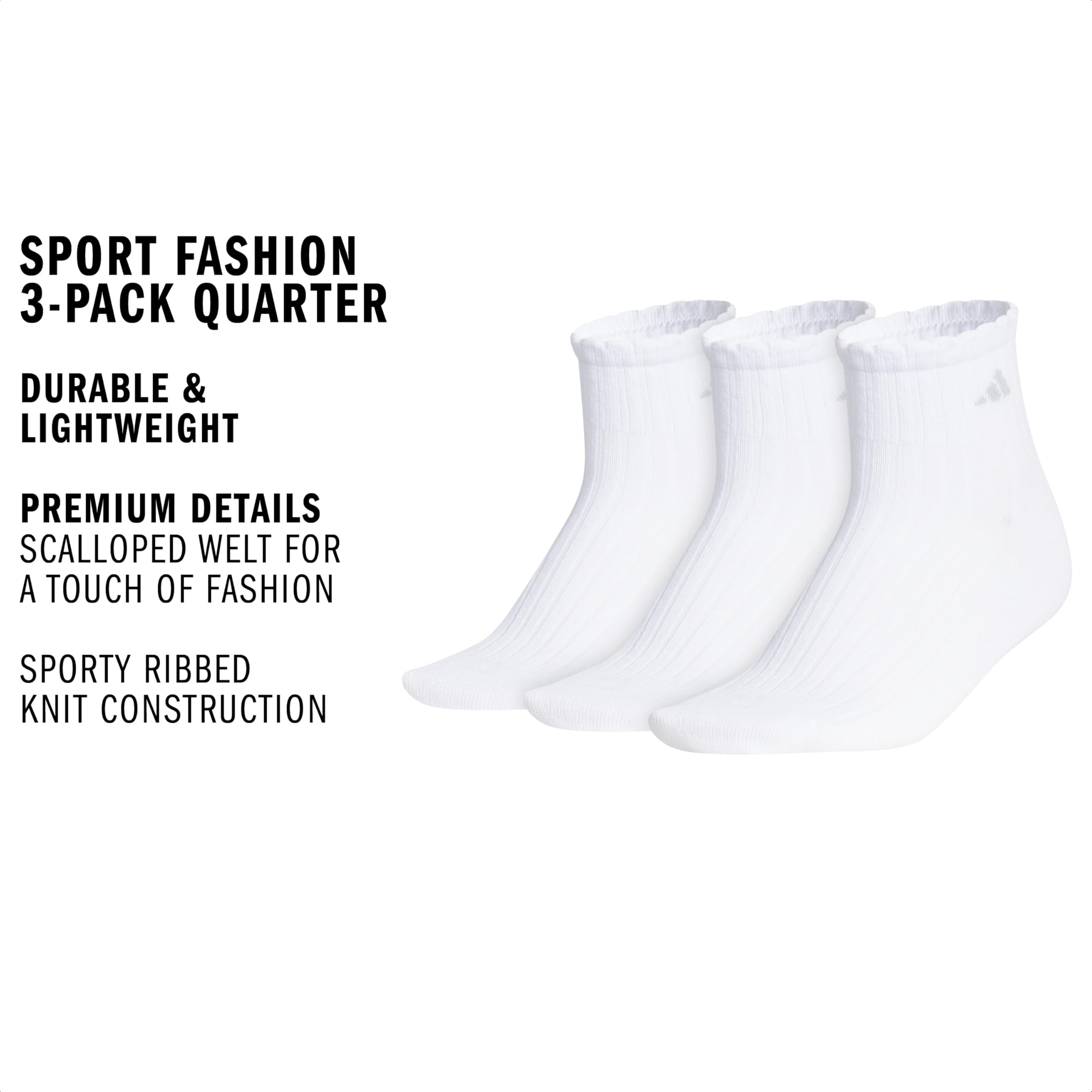 Women's Sport Fashion 3-Pack Quarter ruffle ankle sock for women low cut