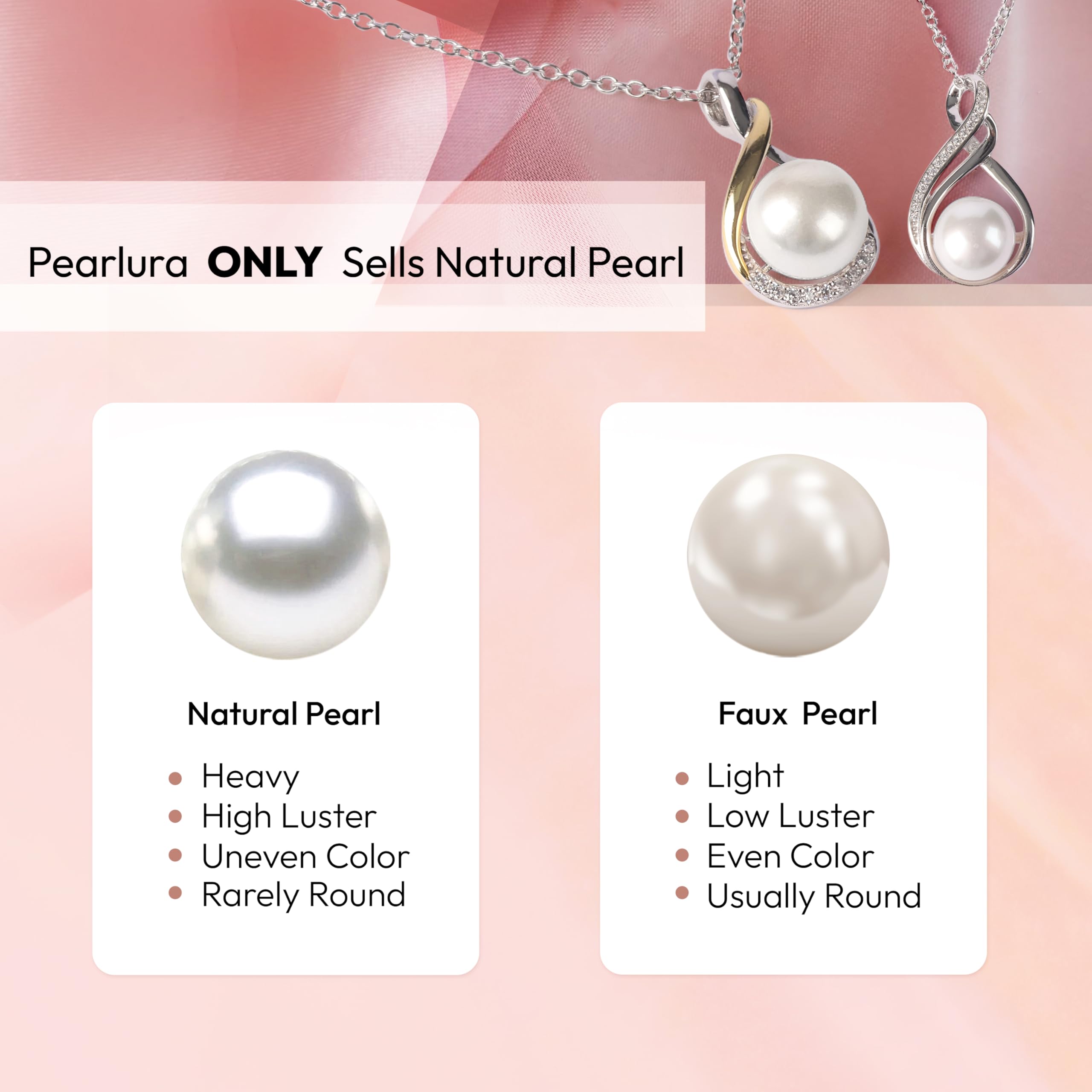 Gifts For Wife Wedding Anniversary - Mothers day gifts - AAA+ Real Pearl Necklaces For Women (18k Gold Plating 925 Sterling Silver) Mothers day necklace ideas Birthday Freshwater Pearl Necklace