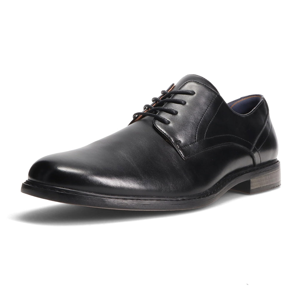 Gunnar and Troy Thorsson Oxford Men's Dress Shoes | PU Leather Classic Wingtip Oxford for Men | Cushioned Dual Density Footbed Tuxedo Shoes | Ironhide Black | 10.5