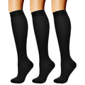 CHARMKING Compression Socks for Women & Men Circulation (3 Pairs) 15-20 mmHg is Best Athletic for Running, Flight Travel, Support, Cycling, Pregnant - Boost Performance, Durability (S/M,Black)