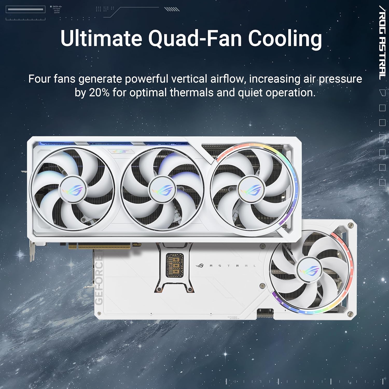 SINCE 1861 ASUS ROG Astral GeForce RTX™ 5080 16GB GDDR7 White OC Edition - Quad-Fan Graphics Card Delivering unprecedented Airflow and air Pressure for Optimal Performance
