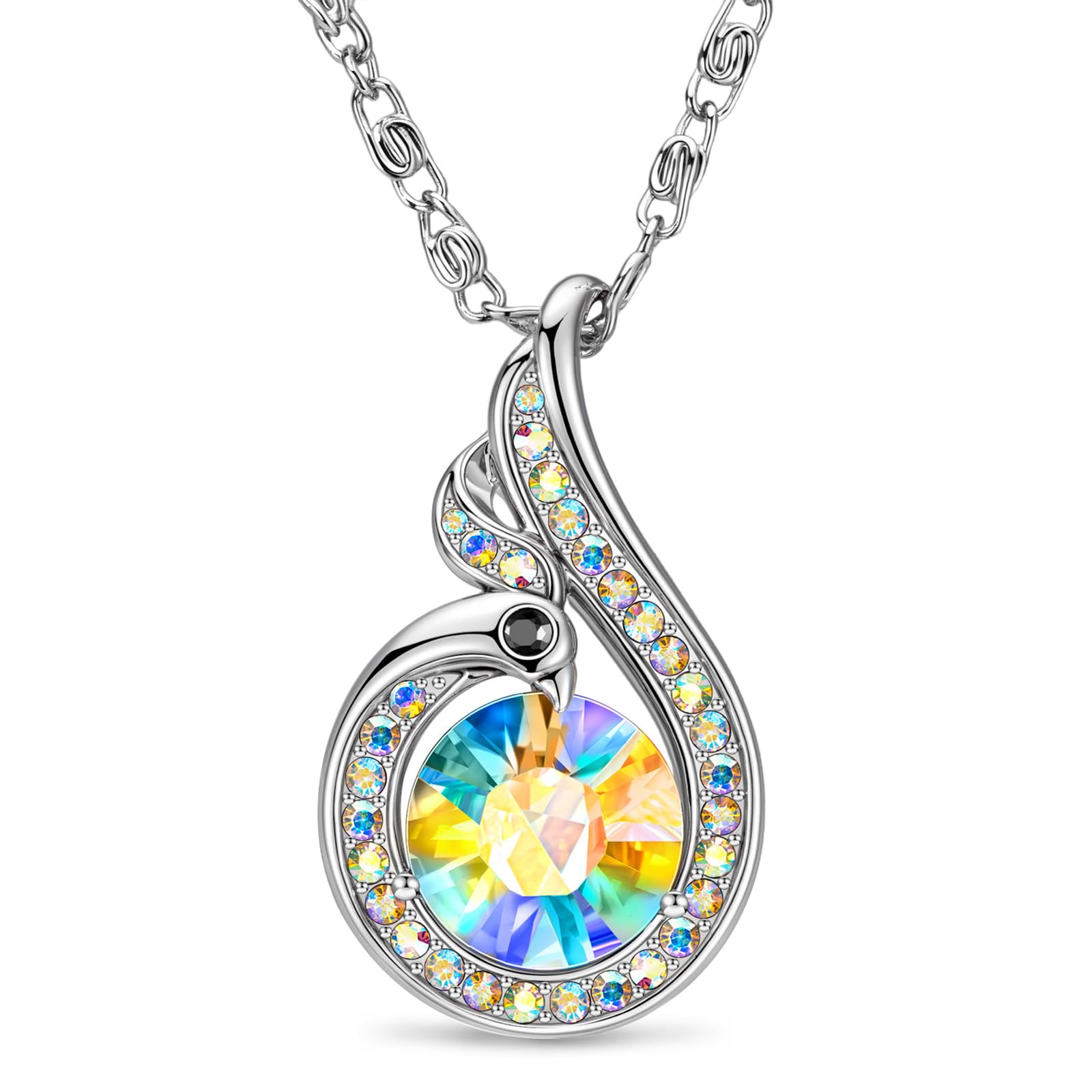 Kate Lynn Phoenix Birthstone Necklaces for Women Pendant Necklace Crystal Jewelry, Birthday Gifts for Women Wife Girlfriend Mothers Day Gift for Mom Daughter Unique Lady Christmas Jewelry Gift for Her, June Birthstone Moonstone Necklace