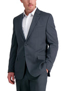 Haggar Men's Travel Performance Stria Tic Tailored Fit Suit Separate Coat Suit, Dark Heather Grey, 46L