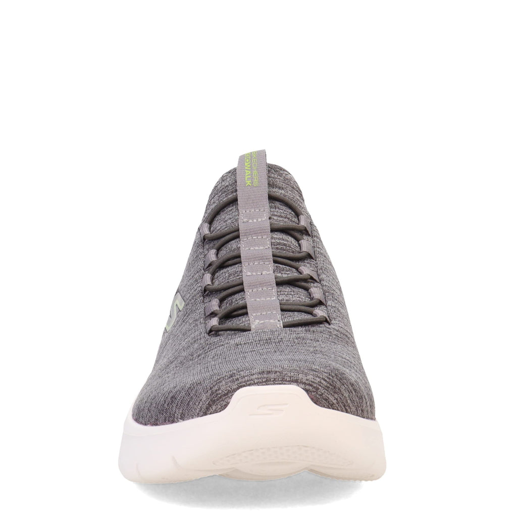 Skechers mens Gowalk Flex - Athletic Slip-on Casual Walking Shoes With Air Cooled Foam Sneaker, Grey/Lime 2, 9.5 US