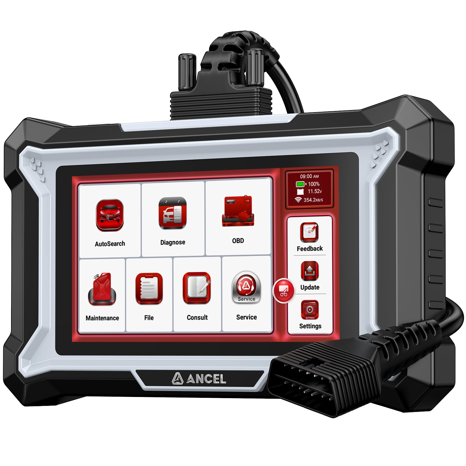 ANCEL DS100 OBD2 Scanner - ABS, SRS, Transmission & Check Engine Code Reader with 7 Reset, Oil/Brake/BMS/SAS/ETS Reset, ABS Auto Bleeding, Gear Learning, Lifetime Free Update, Online Customer Service
