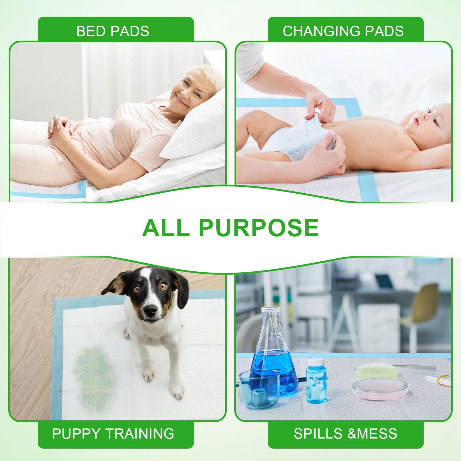 SUPRONLOVE Pee Pads for Dogs & Cats, Extra Large 36"X51", 40 Count, Blue, Polymer, Polyethylene (PE), Fluff Pulp, 6 Layers, Disposable Pet Training Pads