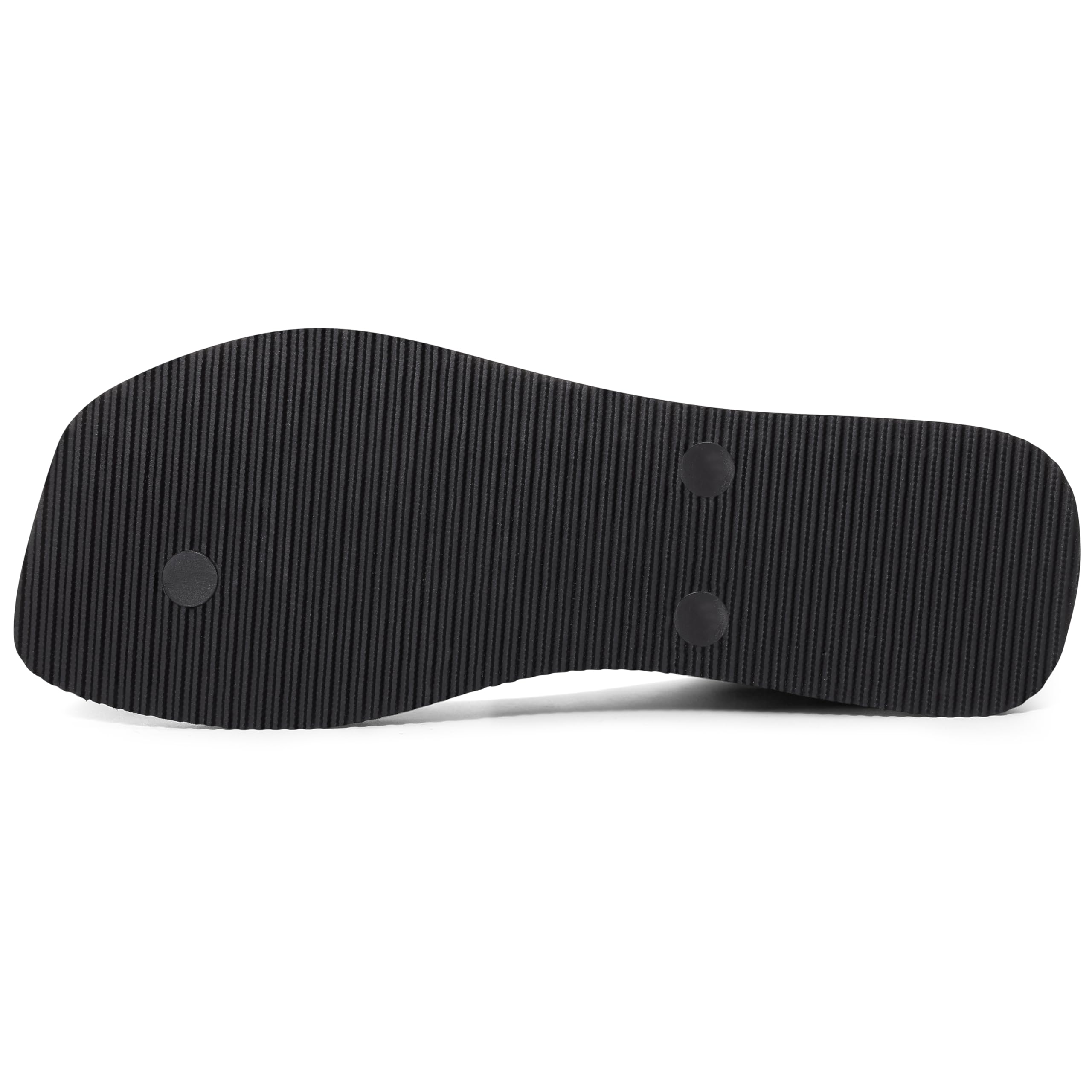 shevalues Women's Slim Square Toe Flip Flops Comfortable Summer Rubber Thong Sandals for Beach, Shower & Pool, Black, EU39