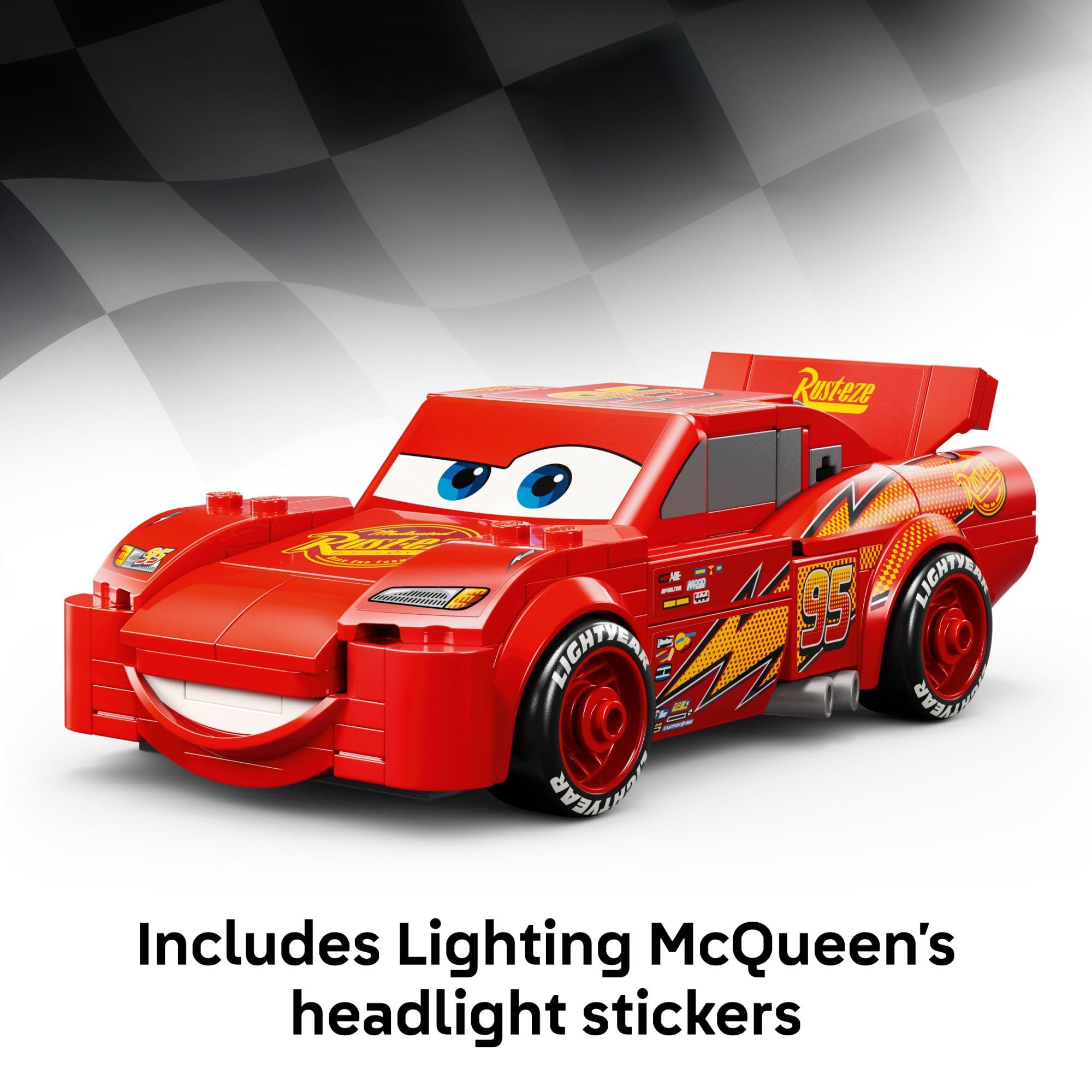 LEGO Speed Champions Lightning McQueen Toy - Disney Pixar Cars Building Blocks for Kids, Boys & Girls, Ages 9+ - Pretend Play Race Car & Bedroom Shelf Display - 77255