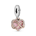 PANDORA Sparkling Infinity Heart Dangle Charm Bracelet Charm Moments Bracelets - Stunning Women's Jewelry - Made Rose, Sterling Silver, Cubic Zirconia & Enamel