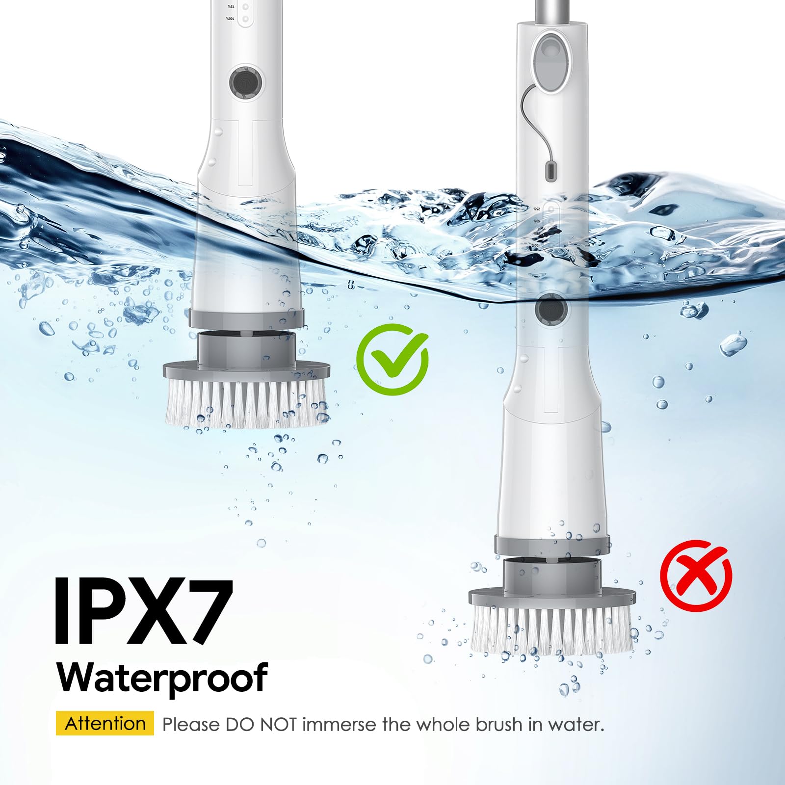 Sorpci Electric Spin Scrubber, 2026 New Cordless Cleaning Brush, Shower Cleaning Brush with 7 Replaceable Brush Heads, Power Scrubber 3 Adjustable Speeds, Detachable Long Handle & IPX7 Waterproof
