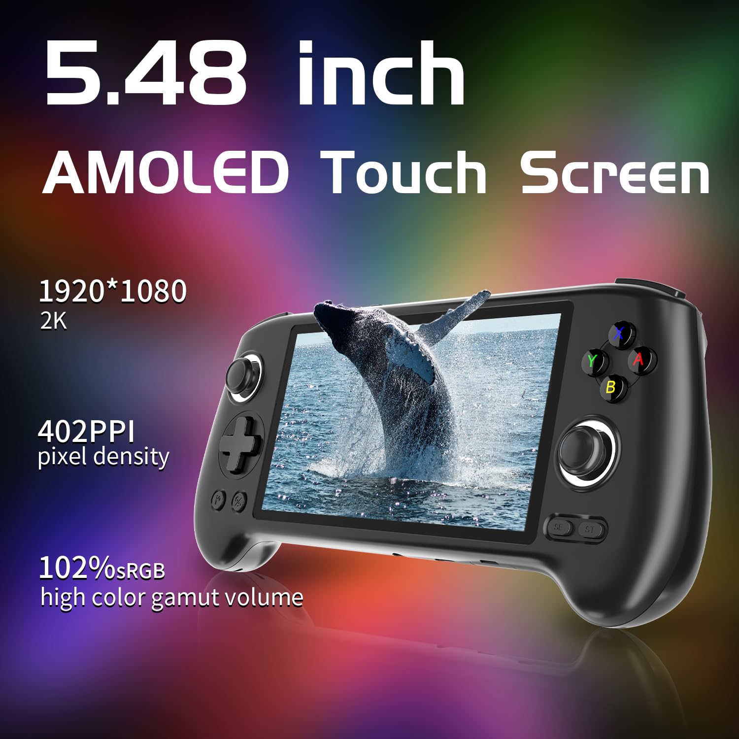 RG556 Retro Handheld Game Android 13,rg 556 Handheld Game with 5.48 inch Touch OLED Screen,RG556 Supports DP and WiFi Bluetooth has Hall Rocker Battery 5500mAh