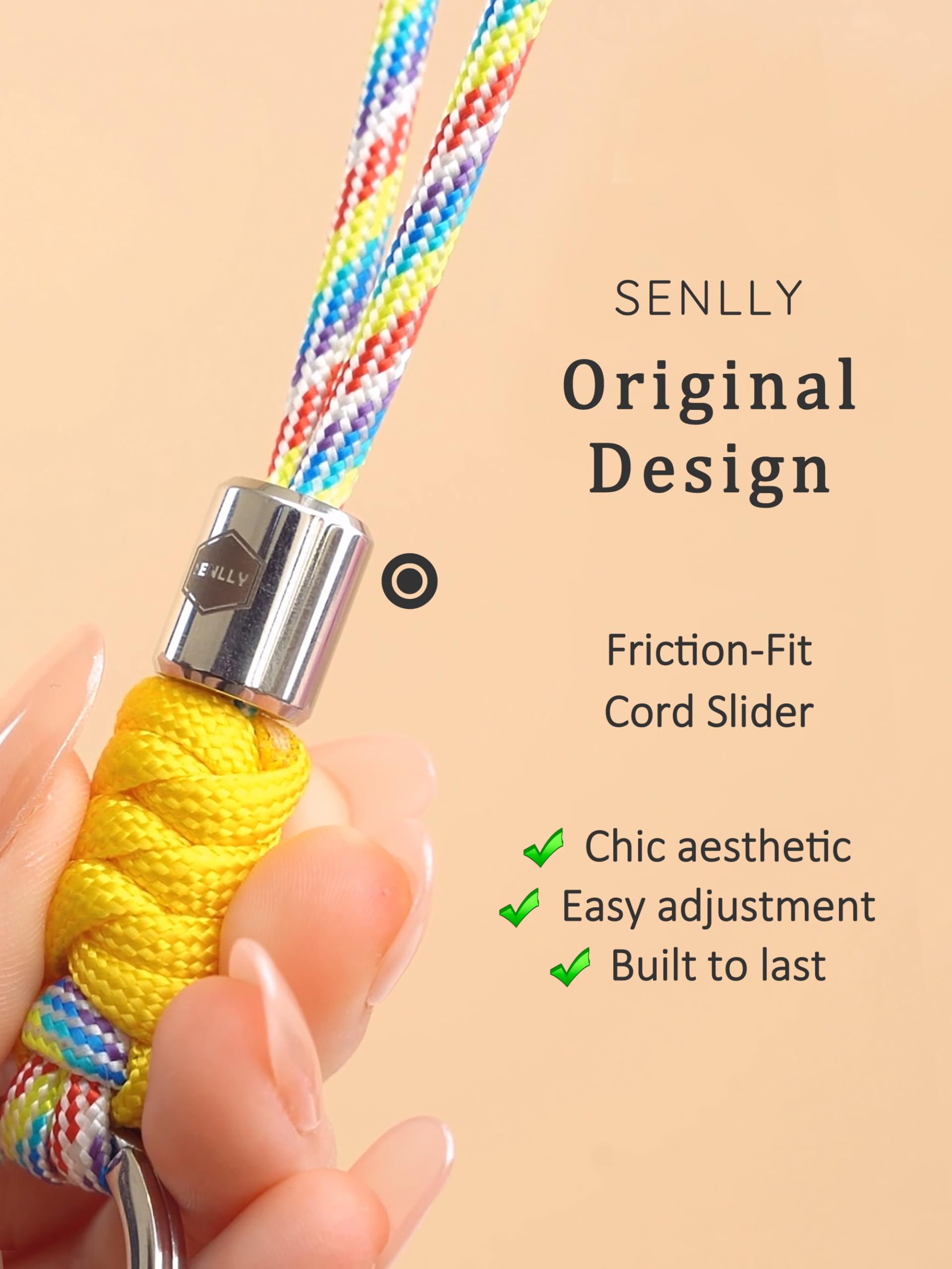 SENLLY Minimalist Neck Lanyard for Key & ID Badge, Braided Paracord Keychain | Stainless Steel Hardware, Tarnish-Free & Rust-Proof, Snap Hook