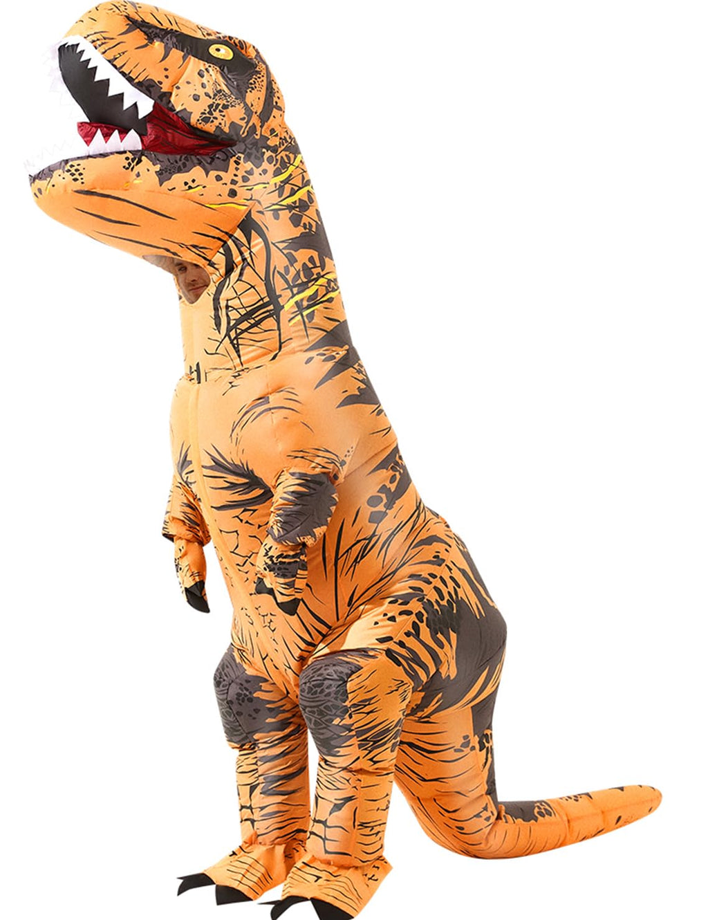 miwhse Halloween Inflatable Dinosaur Costume Adult Fancy Dinosaur Suit Blow up Trex Costume Full Body Dino Costume For Halloween Cosplay Party(brown)