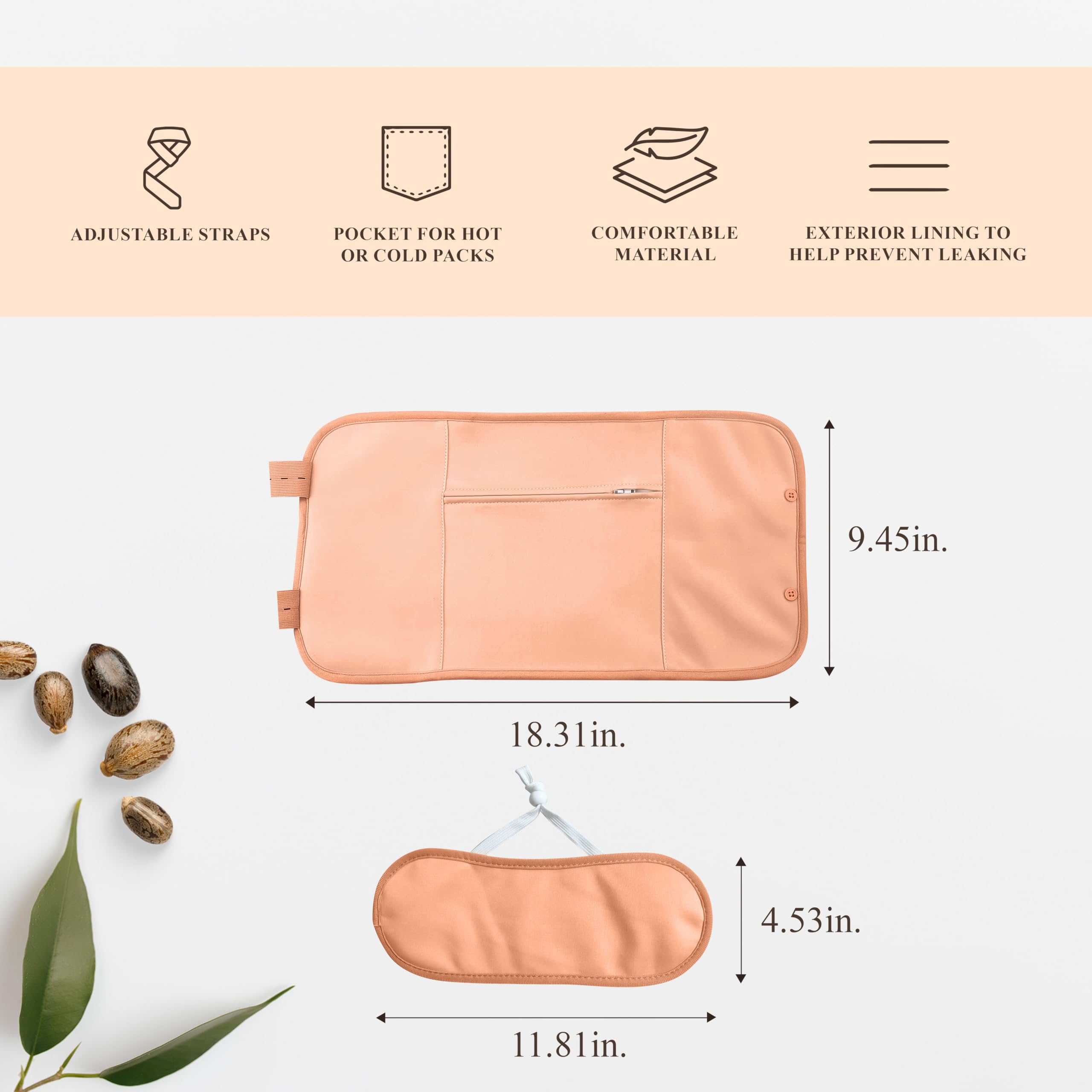 Handcraft Blends Castor Oil Pack Wrap | Organic Castor Oil 16 oz | Reusable Wraps | Durable Comfortable Pack Wraps | Adjustable Elastic Straps | Neck and Stomach