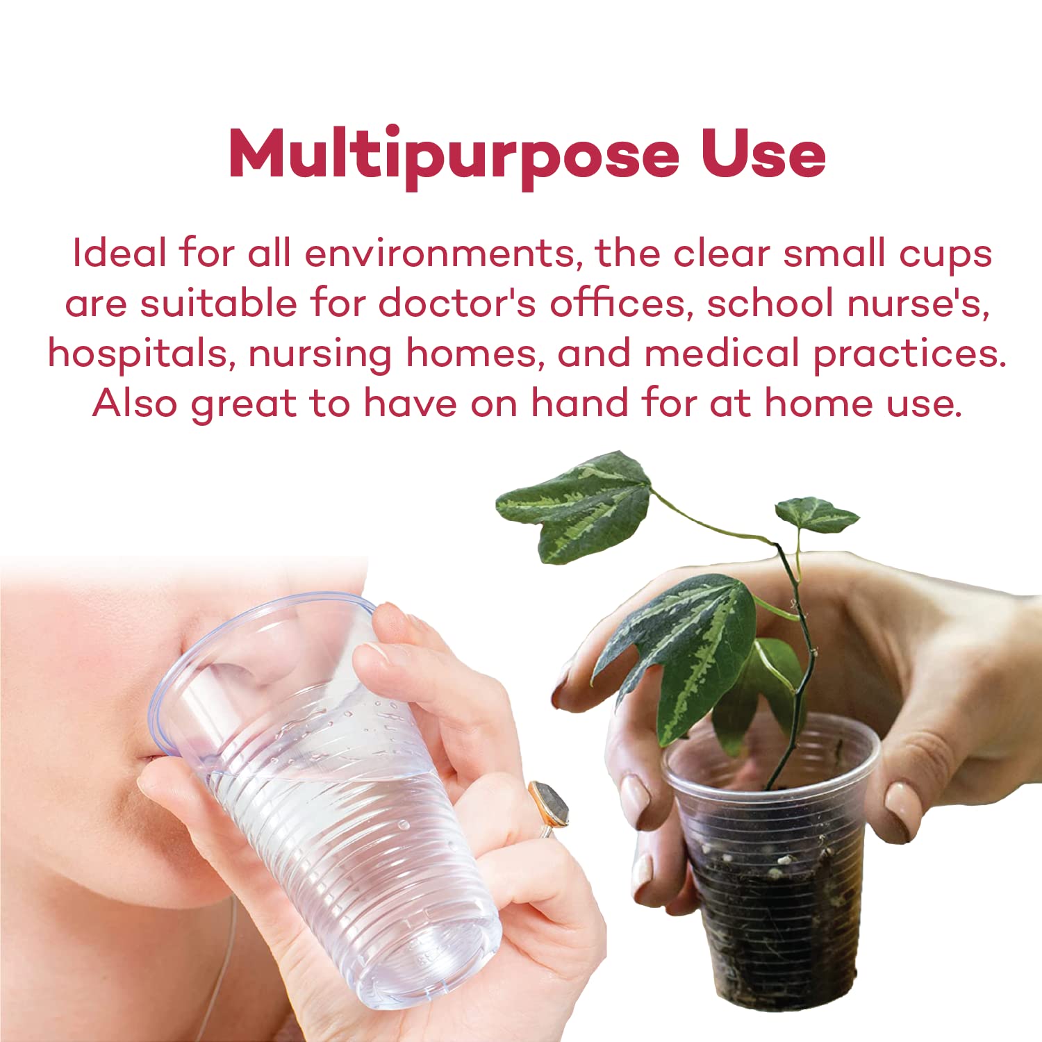 Dealmed Professional 3 oz. Disposable Plastic Cups - 100% Recyclable for Healthcare, Dental, Veterinary & Food Service Use (Pack of 100)