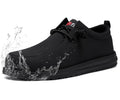 LARNMERN Slip On Steel Toe Shoes Men Lightweight Comfortable Lounging Walking Sneakers Safety Work Steel Toe Loafers (12 Men, Black Leather)
