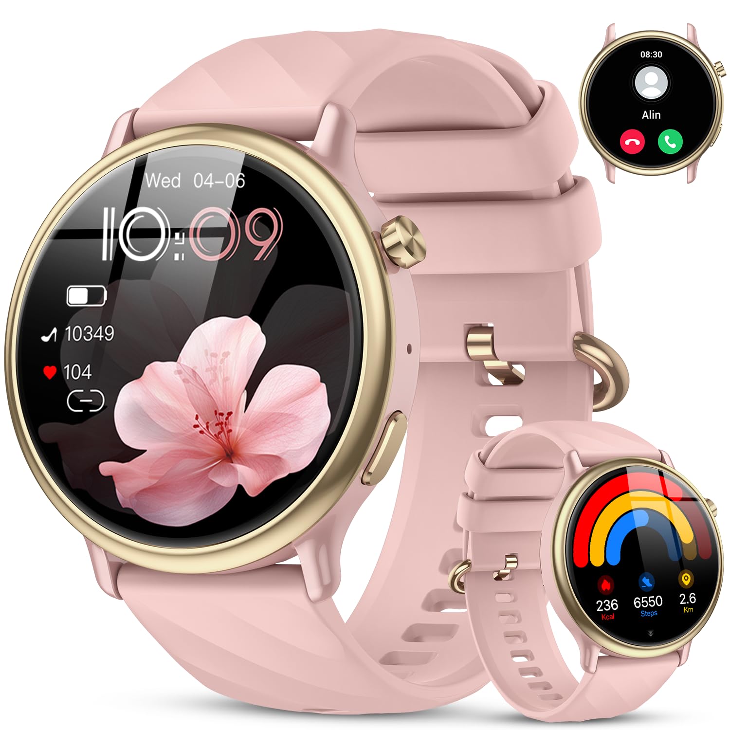 Smart Watch for Women Fitness Tracker: Waterproof Running Digital Mens Watches Make Answer Call Smartwatch for Android Phone iPhone Samsung Compatible Sleep SpO2 Heart Rate Monitor Step Pedometer