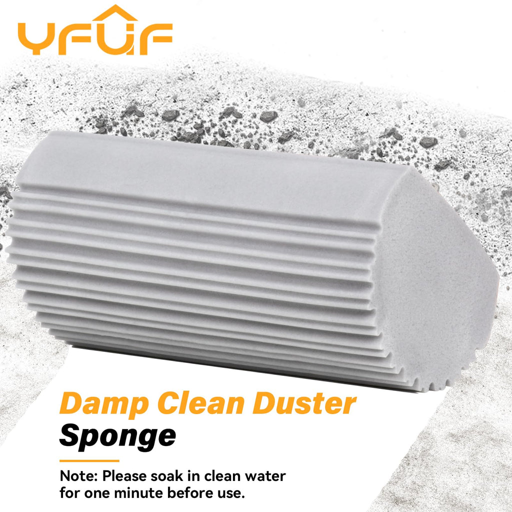 YFUIF 4 Pack Damp Clean Duster Sponge, Magic Sponge Eraser for Household Cleaning, Reusable Dusters Cleaning Supplies for Housekeeping, Dish, Blinds, Glass, Baseboards,Window Track Grooves and Faucets