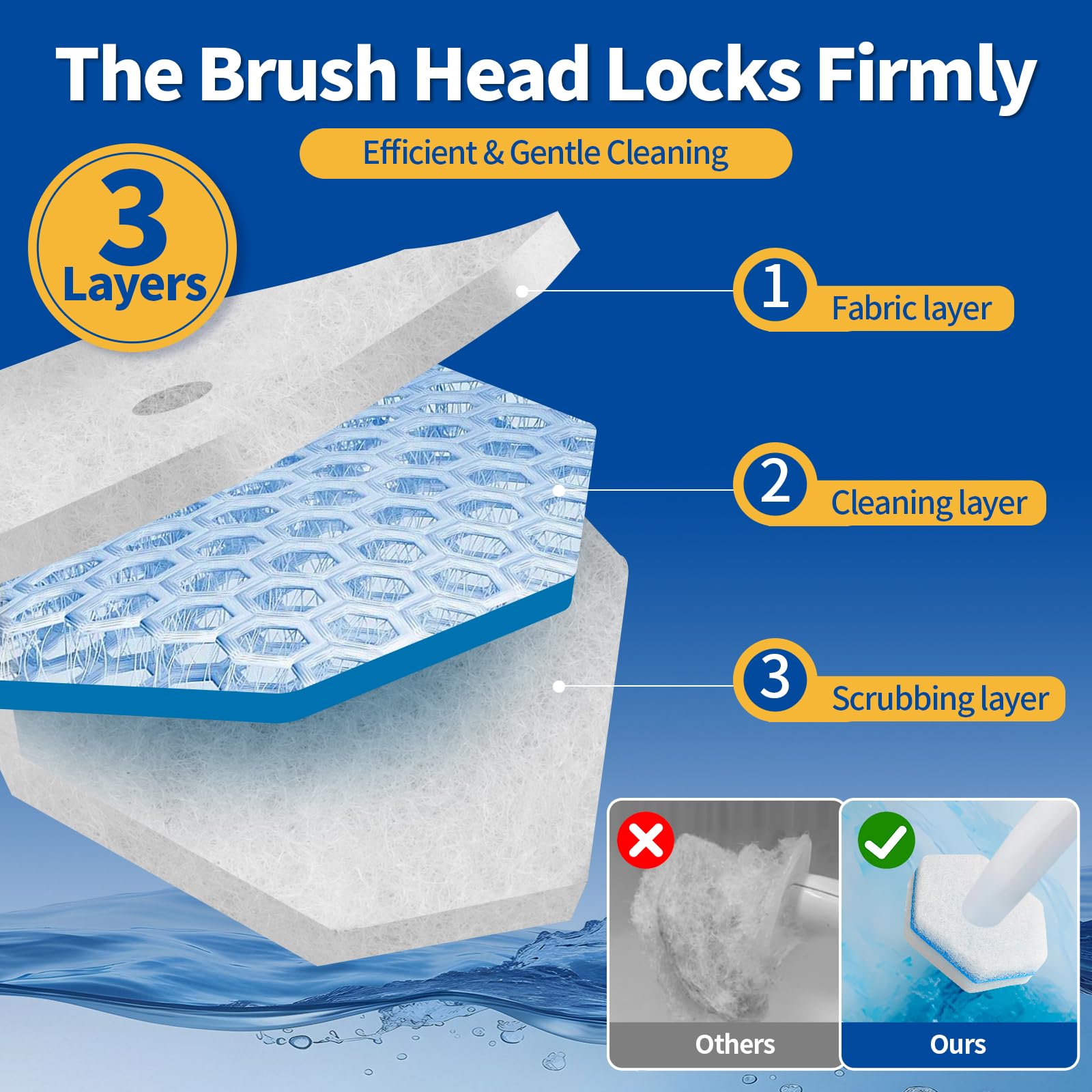 Swilsweep 100 Count Toilet Bowl Wand Refills, Disposable Toilet Cleaner Refills, Disposable Wand Heads Compatible with Clorox and the Most Toilet Brushes