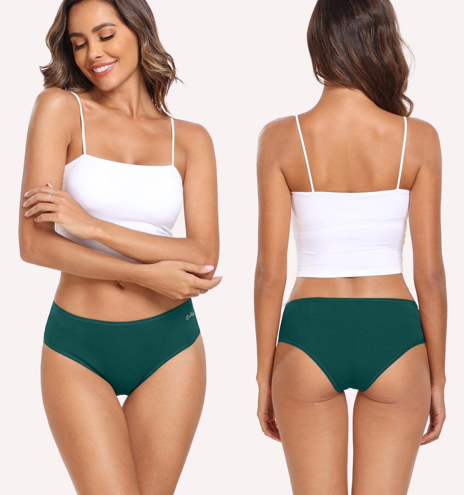 coskefy 6 Pack Womens Cotton Underwear Soft Breathable Low Rise Panties Ladies Cheeky Hipster