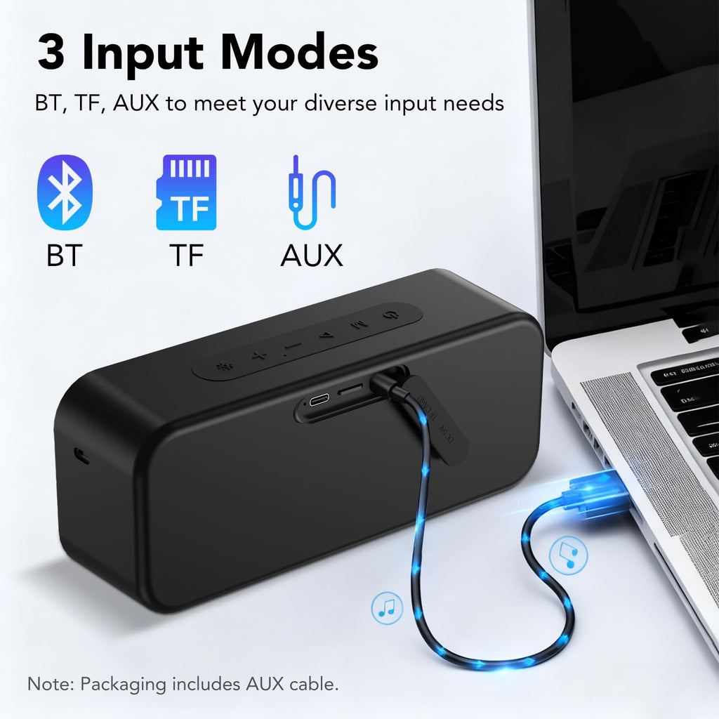 IKT Portable Bluetooth Speaker with Lights x Stocking Stuffers, 30W Loud Stereo Sound, Bluetooth5.4, Enhanced Bass,30H Playtime, TWS Pairing, IPX7 Waterproof, Speakersfor Home/Party/Outdoor