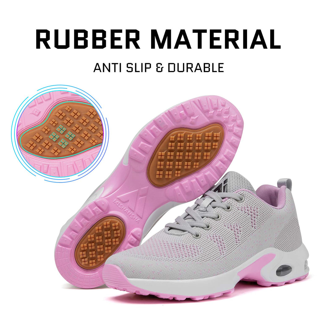 Mishansha Women's Slip On Walking Tennis Shoes Lightweight Gym Jogging Athletic Sports Running Sneakers Anti-Slip Casual Arch Support Shoes 6 Grey