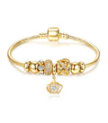 RIMAYZI 14K Gold Plated Charm Bracelet for Women, Women's Charm Symbol Bracelets, Gifts for Mother's Day, Mom, Her, Wife(Golden Crown)