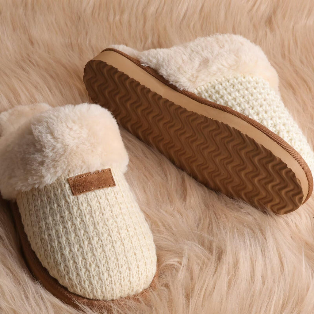 OOW Cozy House Slippers for Women with Memory Foam Soft Warm Fuzzy Slippers Women Home Womens Slipper Shoes for Indoor