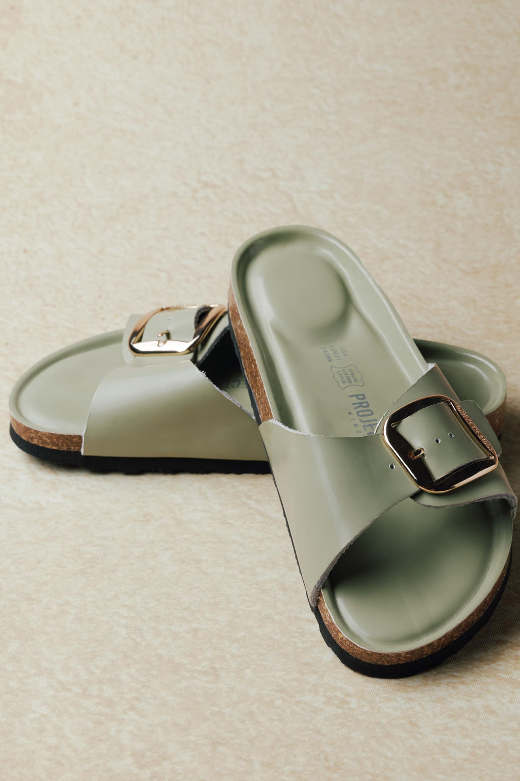 Project Cloud 100% Genuine Leather Sandals Women Dressy Beach Essentials Slides for Women Footwear-Lightweight with Memory Foam Insole Sandals for Women 2026-Womens Slides (Mykonos,PISTACHIO,10)
