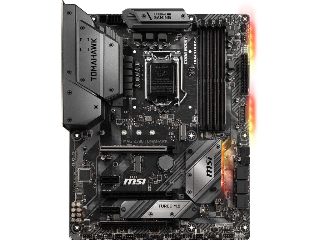 MSI MAG Z390 Tomahawk LGA1151 (Intel 8th and 9th Gen) M.2 USB 3.1 Gen 2 DDR4 HDMI DP CFX Dual Gigabit LAN ATX Z390 Gaming Motherboard