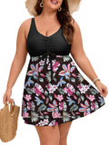 Arolina Plus Size Swimsuit for Women Tummy Control Floral Printed Two Piece Bathing Suits Swim Dress