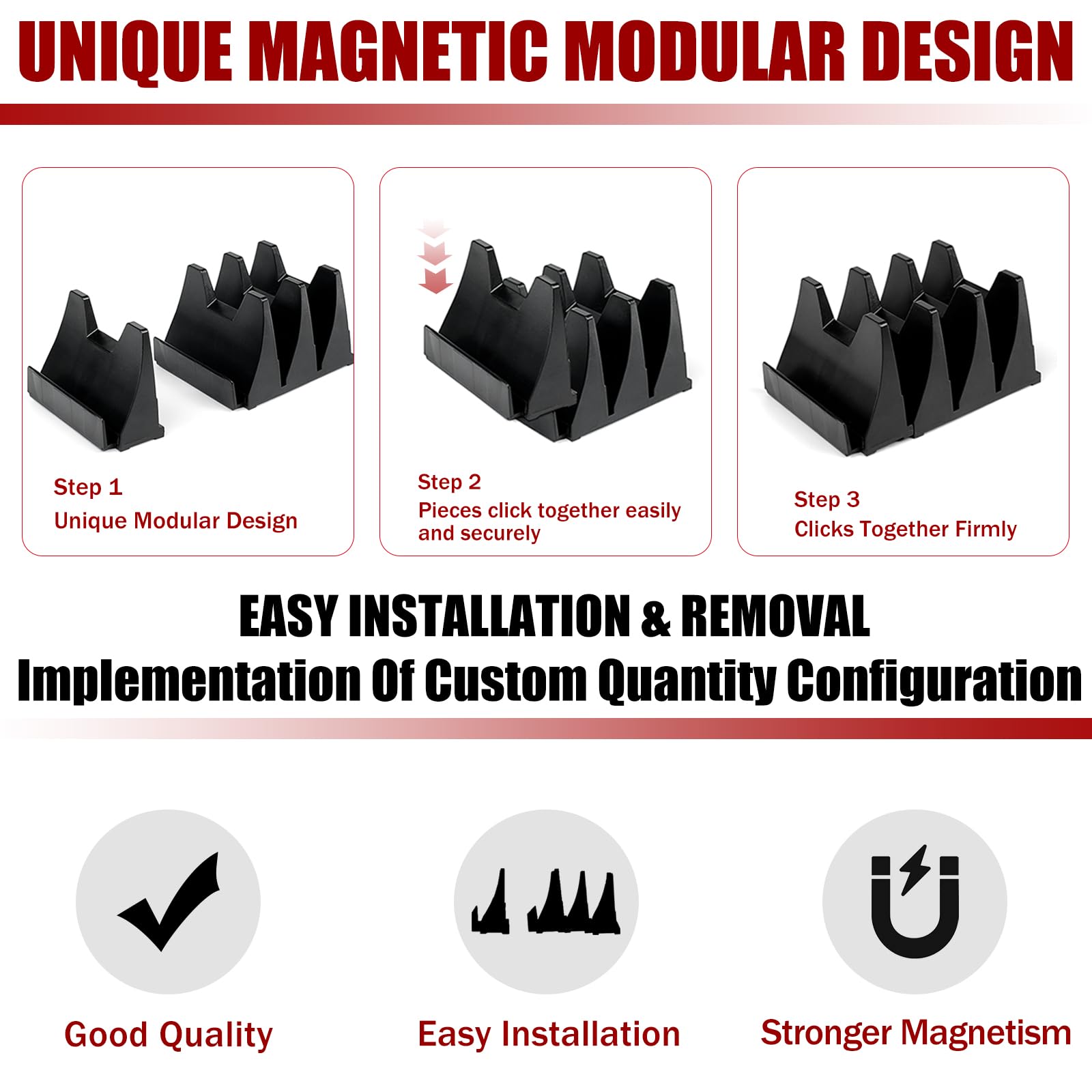 Monliful 84 pcs Magnetic Modular Wrench Organizer Wrench Holder - Wrenchs Tool Organizers for Tool Drawer Storage, Wrenchs Rack with Metric SAE Labels, Tool Storage Set Holder Festival Mechanics pcs