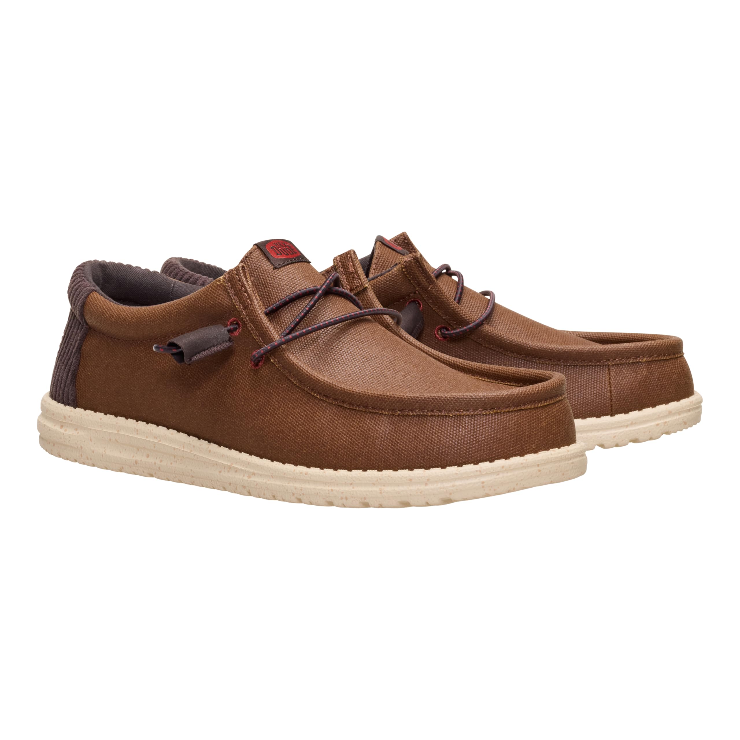 HEYDUDE Wally Waxed Casual Brown Size 11, Men’s Shoes, Slip-on Loafers, Comfortable & Light-Weight